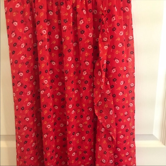 MADEWELL red ruffle maxi dress - Picture 4 of 12